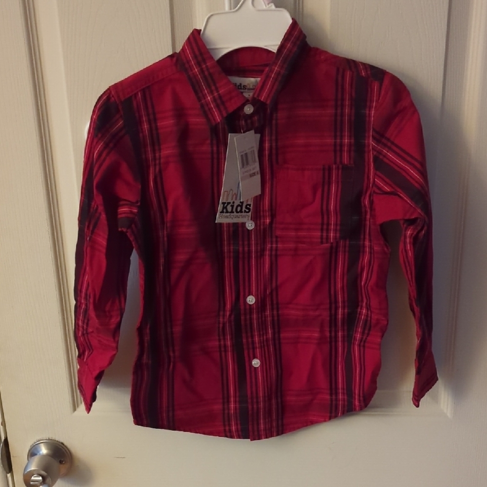 Kids Red Plaid Shirt